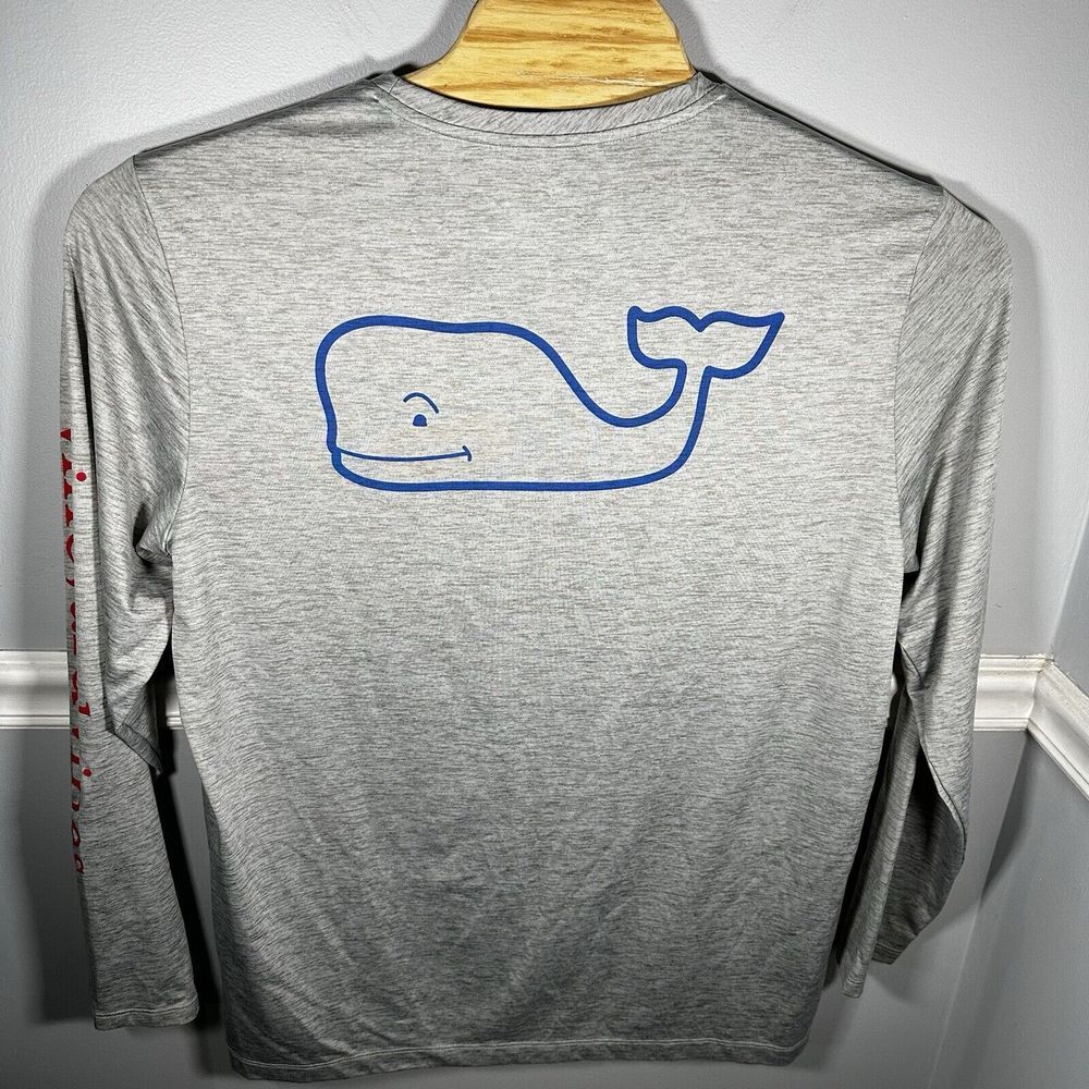 Mens Large Vineyard Vines Performance Heather Gray Crewneck‎ Shirt Stretch - Picture 5 of 6